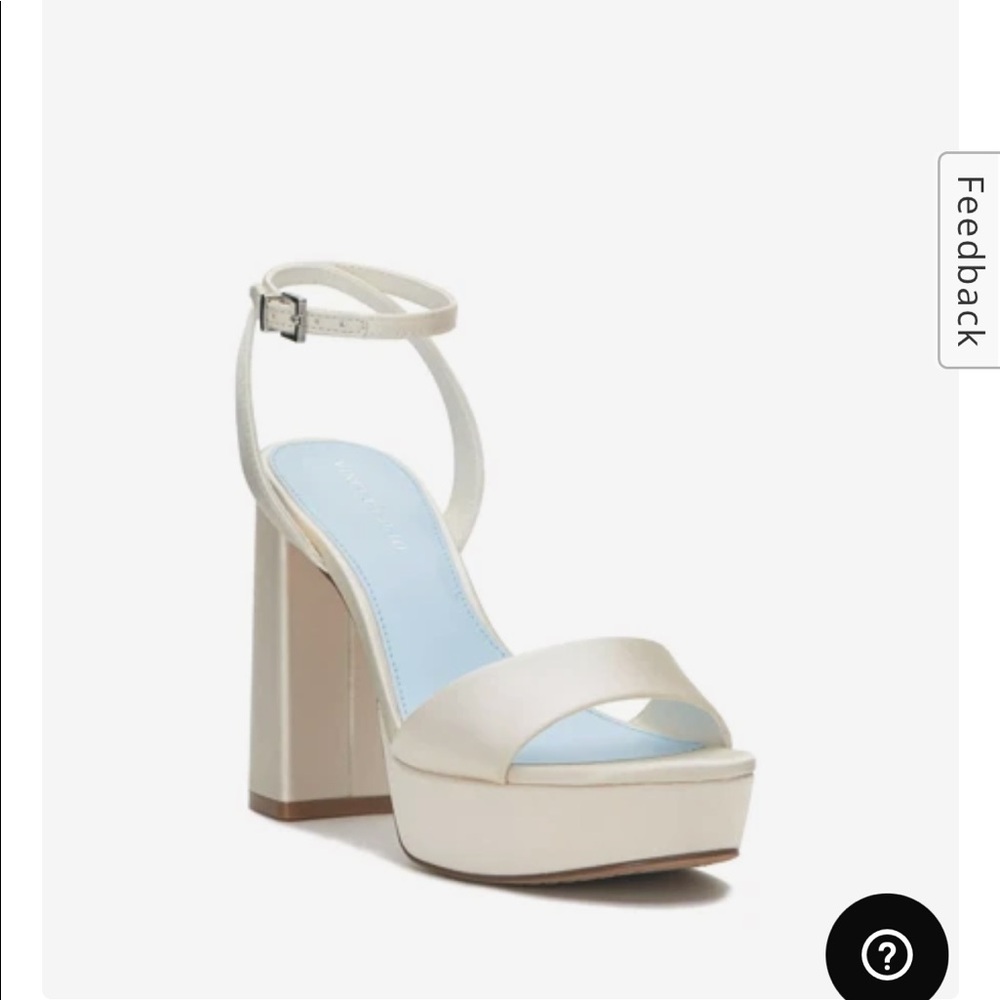 Vince Camuto Pendry white platform block heel 8